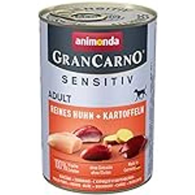 animonda GranCarno hundmat vuxen känslig våt mat för vuxna hundar, ren kyckling + potatis, 6 x 400 g
