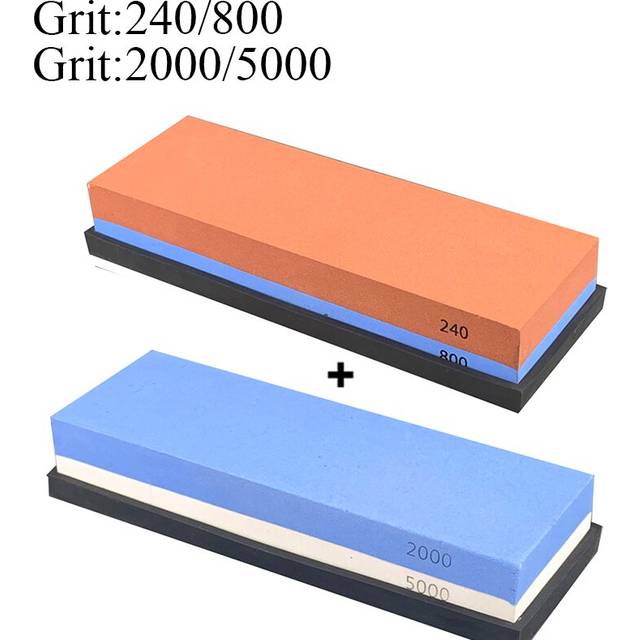 (a-Whetstone 2Pcs Set A As shown) 240/800 1000/3000# professional Kitchen Knife Sharpener Corundum Double Side Whetstone Oil Stone Honing knife Sharpe