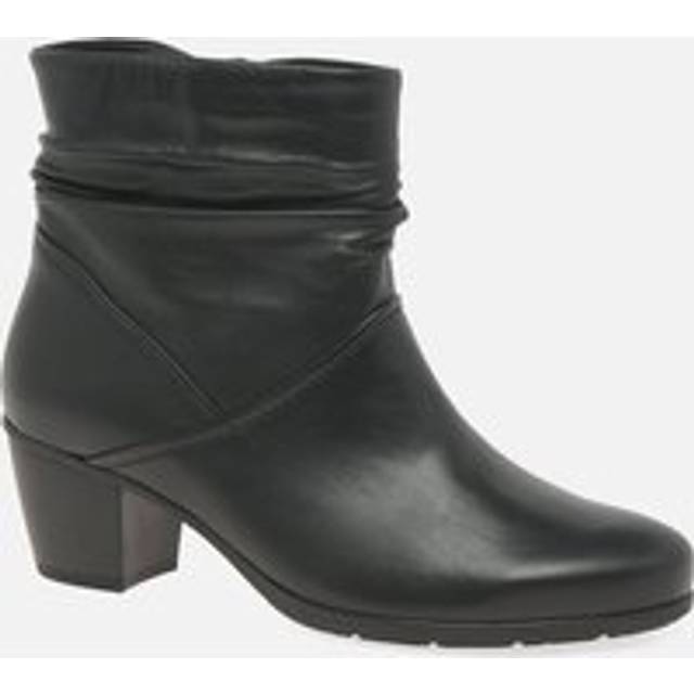 Heeled Leather Slouch Ankle Boots - GAB38503 / 324 769 - Black
