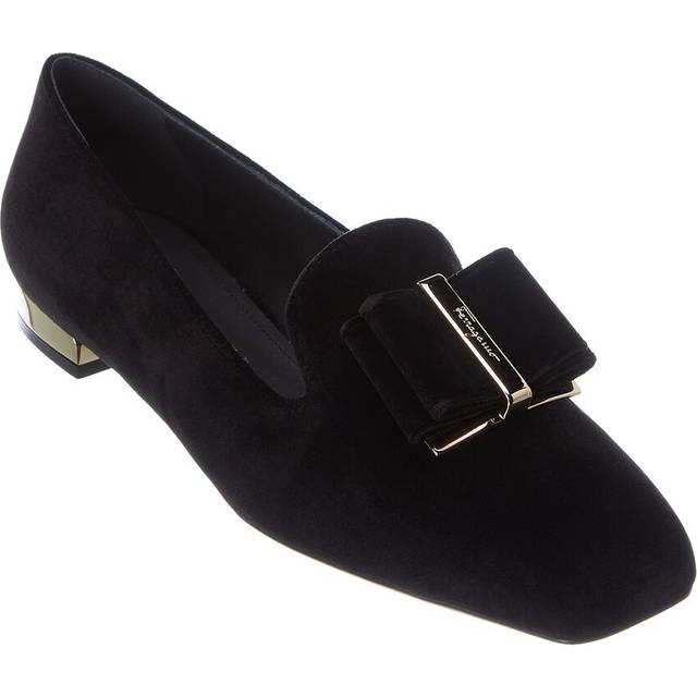 Ferragamo Double Bow Velvet Loafer