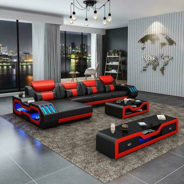 Leather modern couch living area leather sofa sofa set sofa l shape coffee table