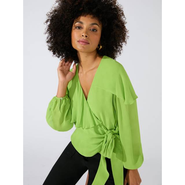 Green Cape Detail Wrap Top (12)