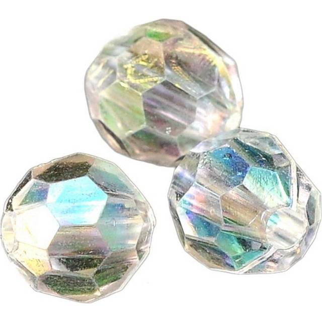 500x Transparent AB Color Round Faceted Acrylic Crystal Beads 6x6mm Dia - Jewellery Making Findings,
