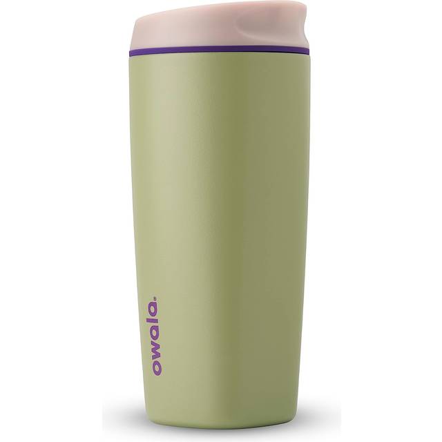 Owala SmoothSip Insulated Stainless Steel Coffee Tumbler  Reusable Iced Coffee Cup  Hot Coffee Travel Mug  BPA Free  20 oz  Green (Hip Cactus)