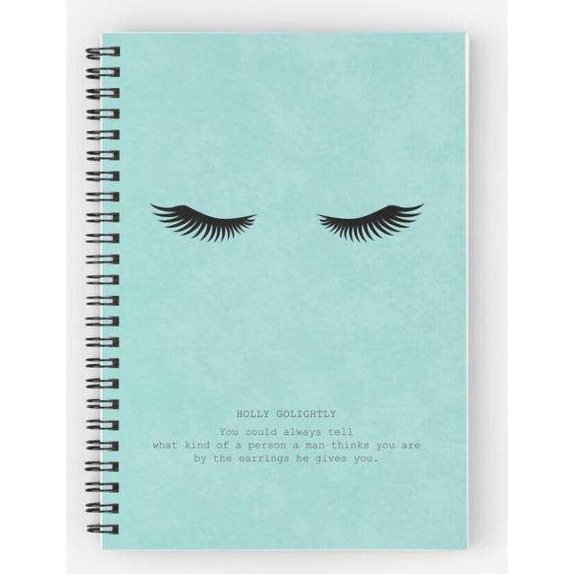 Spiral Notebook Breakfast At Tiffany's Holly Golightly Quote A5 120 Pages