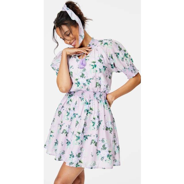 Roller Rabbit Twilight Dahlia Fiorella Silk-Blend Mini Dress