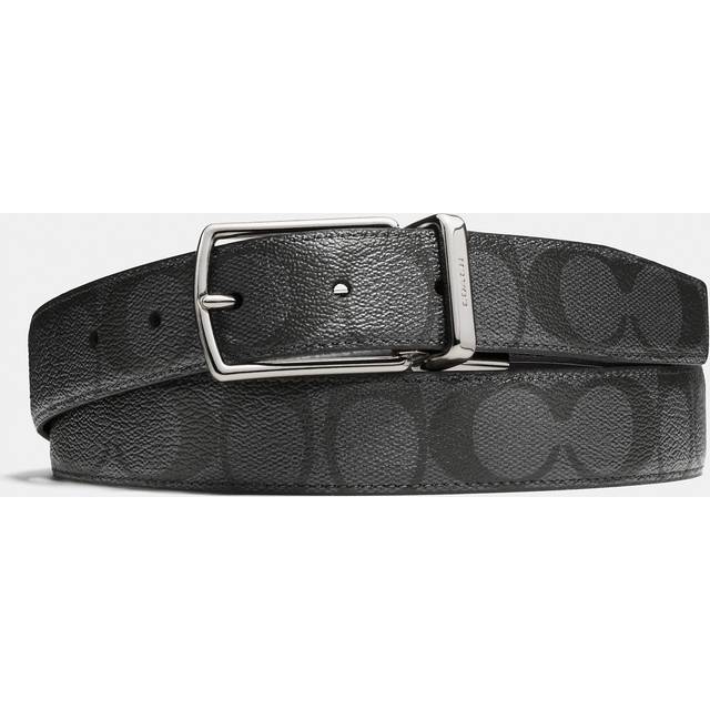 Coach Mens Modern Harness CTS Reversible Belt in Signature - Grey - One Size