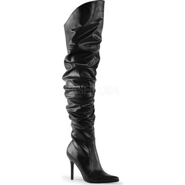 (UK 10/EU 43/US 13) Pleaser Womens Boots CLASSIQUE-3011 Blk Faux Leather