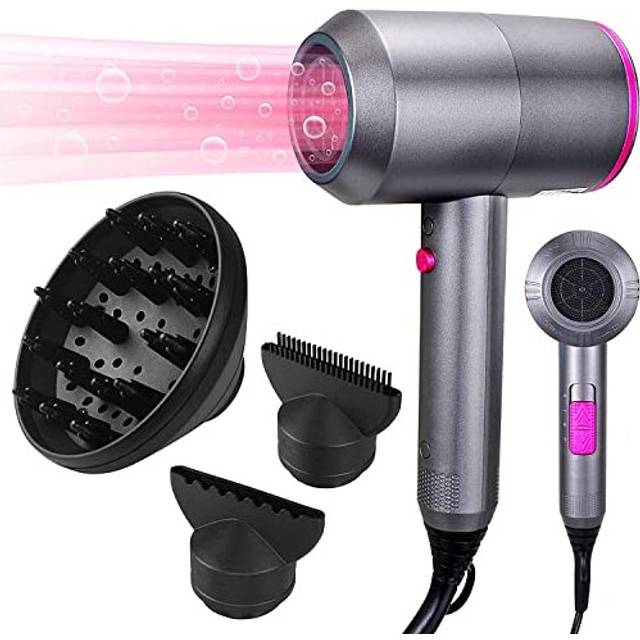 Professional Hair Dryer 2000W Fast Drying Ionic Hairdryer with Diffuser Hairdryer with 2 Speeds, 3 Heating and Cool Button for Women Man Home Travel