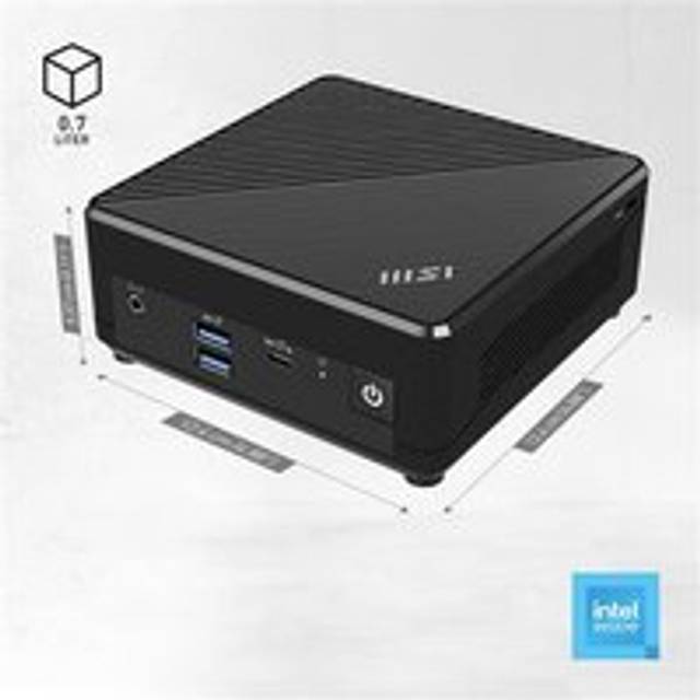 MSI Cubi N ADL Mini Desktop PC (Intel N100, Windows 11 Pro), Black