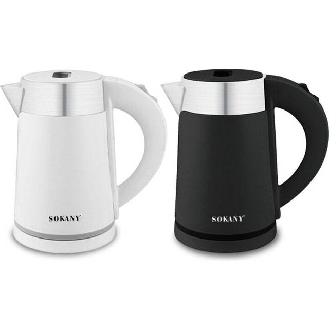 (White) Electric Water Kettle 1200W 1L Fast Heating Stainless Steel Water Boiler