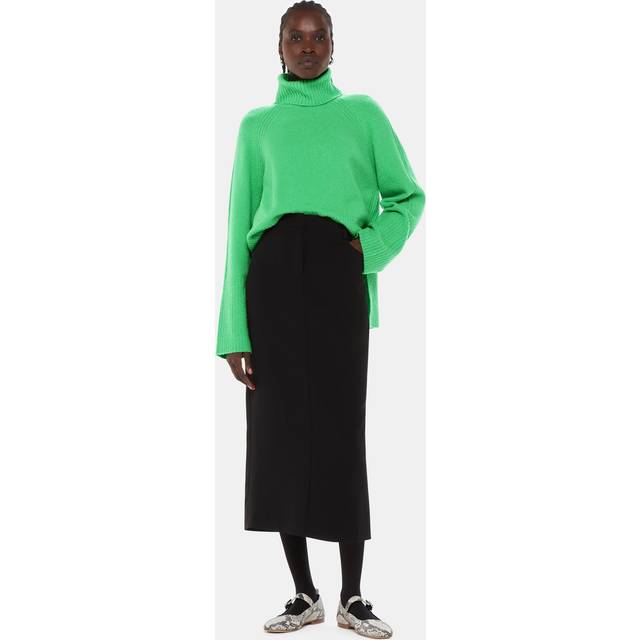 Green Textured Ribbed Wool Blend Jumper (M)