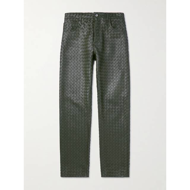 Bottega Veneta Intrecciato leather straight pants