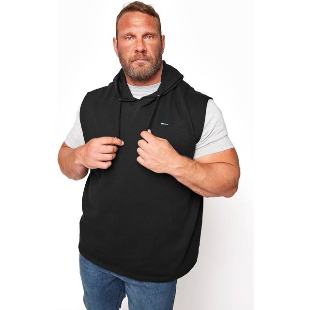 Size 7-8Xl Mens Badrhino Big & Tall Black Sleeveless Hoodie Big & Tall - 7-8XL