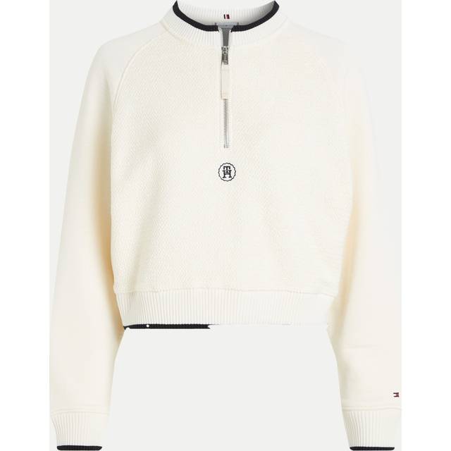 Tommy Hilfiger, Round-neck Knitwear, female, White, L, Stylish Shirts Collection