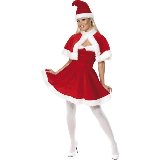 Uk 8-10 Red Ladies Miss Santa Costume -  santa miss costume christmas fancy dress outfit ladies womens