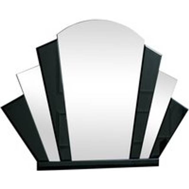 Black Glass Art Deco Arch Fan Wall Mirror 80cm x 60cm Material: Mirrors