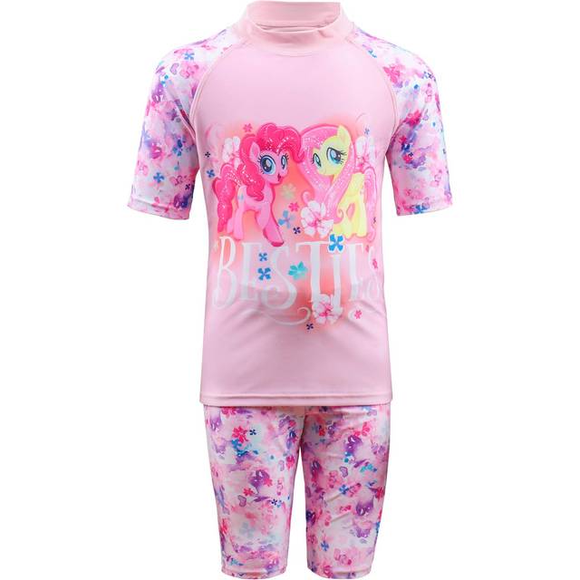 Julysand Toddler Girls Rash Guard Sets Pink My Little Pony Swimsuit Short Sleeve Two Piece Swimwear Sun Protection Suit 032-2T