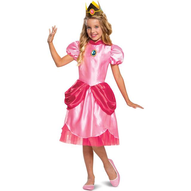 Super Mario Classic Girl's Princess Peach Costume - Pink (4/6)