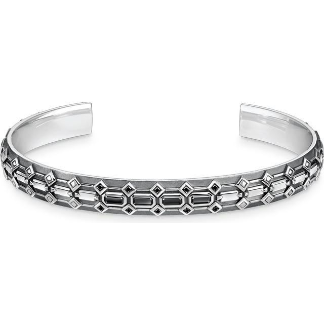 Thomas Sabo Blackened silver bangle crocodile shell with black stones black AR111-643-11-L16 - black/silver-coloured - 16 cm