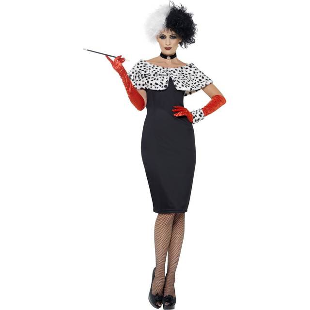 Evil madame ladies halloween cruella fancy dress book character costume uk 8-16