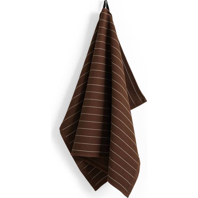 HAY Canteen kökshandduk 52x80 cm Chocolate pinstripe