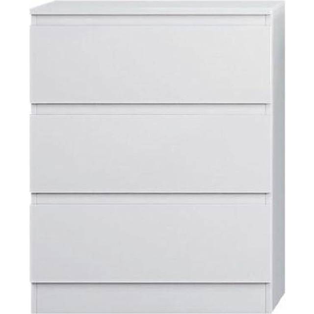 FWStyle Stora 3 Drawer Chest Of Drawers - Matt White, White