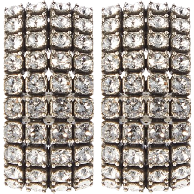 Balenciaga Glam crystal-embellished ear cuffs - silver (One Size)