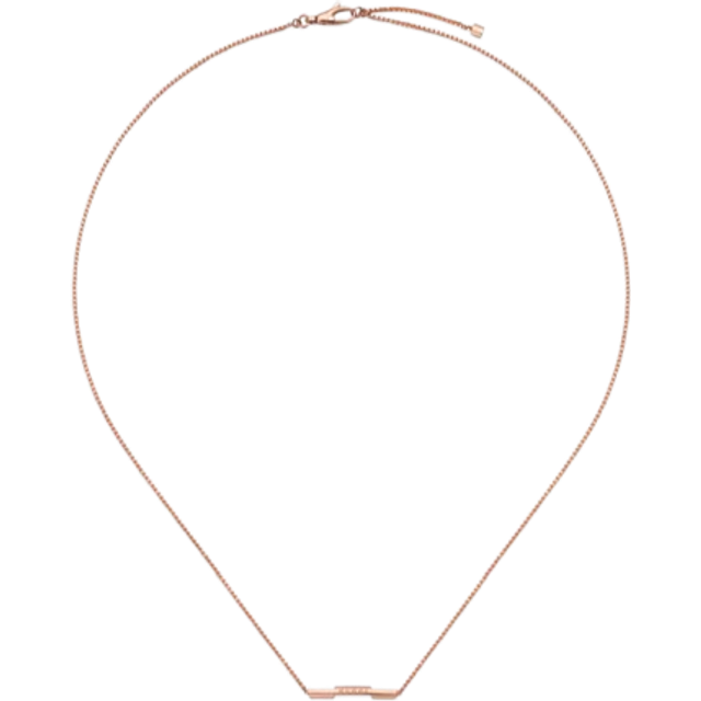 Gucci Link to Love 18ct Rose Gold Bar Necklace