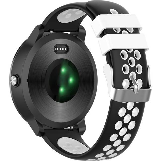 20 mm Garmin Vivoactive 3 klockarmband i silikon med dubbla färger - Svart / Svart