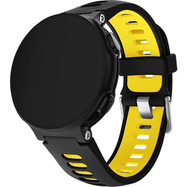 Garmin Forerunner 220 / 230 / 235 / 620 / 630 / F735 XT tvåfärgat klockarmband i silikon - Svart / Gul
