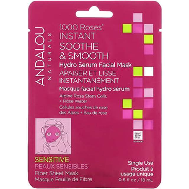 Andalou Naturals 1000 Roses Instant Soothe & Smooth Sheet Mask 0.6 fl oz