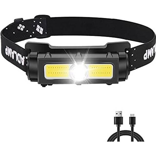 Powerful 1000 lumen headlamp, rechargeable LED headlamp with white red light and removable magnet.