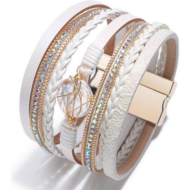 Bracelet woven natural shell Baroque Pearl ladies bracelet jewelry - White