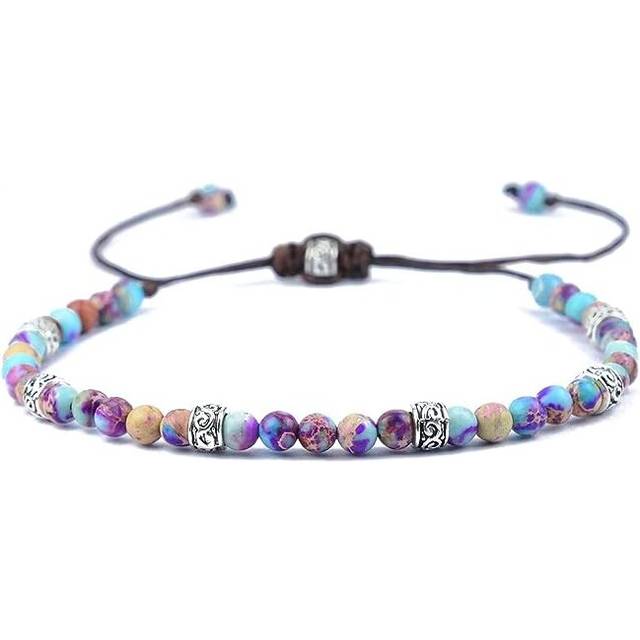 Boho Handmade Natural Stone Wrap Bracelets Turquoises Crystal Beads Bracelet Jewelry