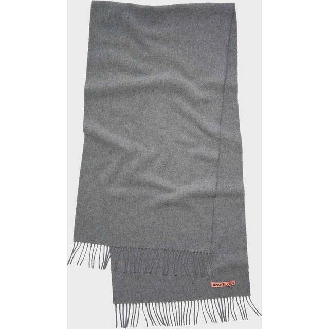 Acne Studios, Winter Scarves, female, Gray, ONE SIZE, Gray Wool Fringe Scarf