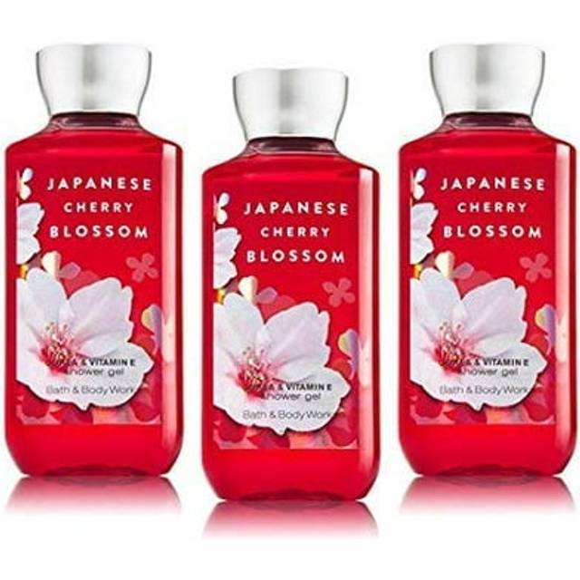 Japanese Cherry Blossom Shower Gel Body Wash - Set of THREE (3) bottles (10 oz ea) -- Bath & Body Works Signature Collection