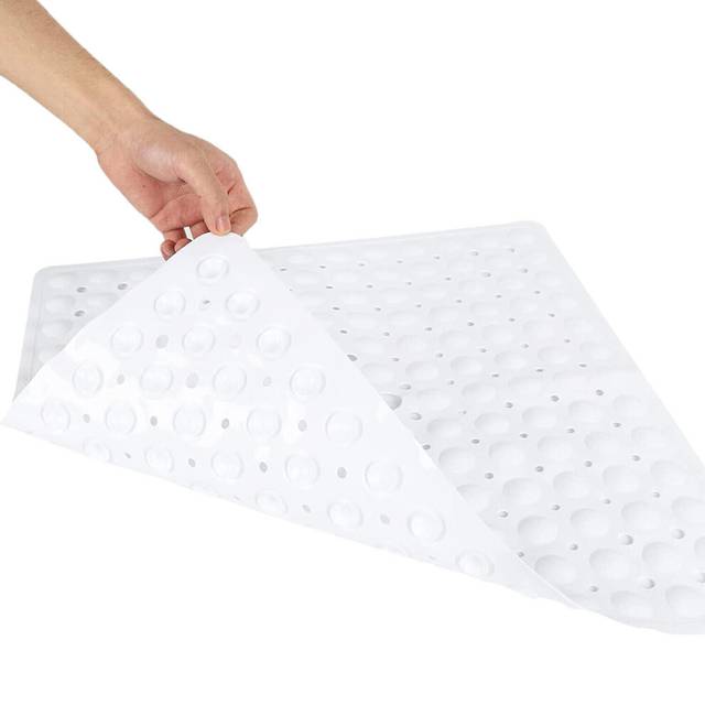 (Square (53 x 53) cm, White Bath Shower Mat) Non Slip Bath Shower Mats Anti-Bacterial Bathtub Mat