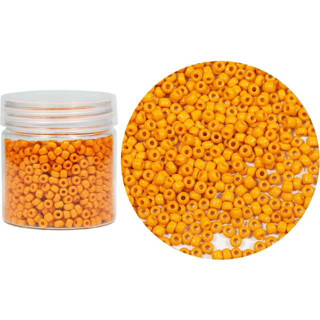 Bala&Fillic Light Orange Color 4mm Glass Seed Beads About 1400pcs in Box 6/0 Glass Craft Seed Beads for Bracelet Making Light Orange  Size 4mm