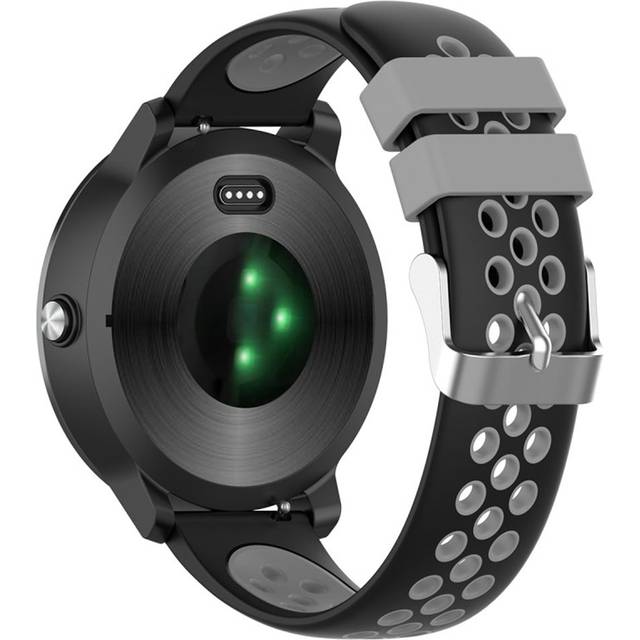 20 mm Garmin Vivoactive 3 klockarmband i silikon med dubbla färger - Svart / Svart
