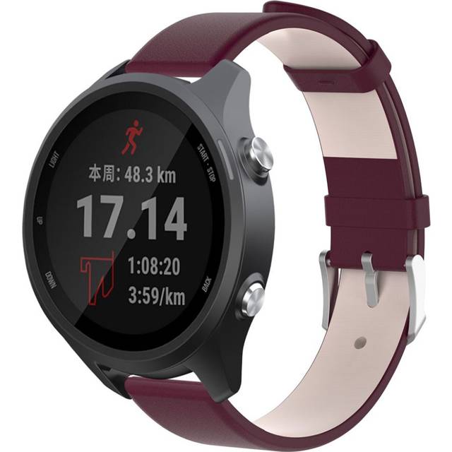 Garmin Forerunner 245 klockarmband i äkta läder - Vinröd