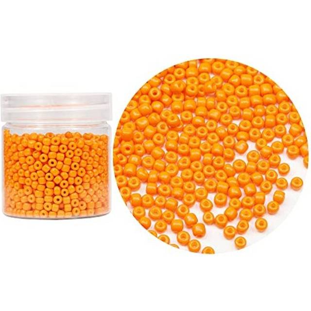 Bala&Fillic Opaque Orange Color 4mm Glass Seed Beads About 1400pcs in Box 6/0 Glass Craft Seed Beads for Bracelet Making (Orange -Size 4mm)