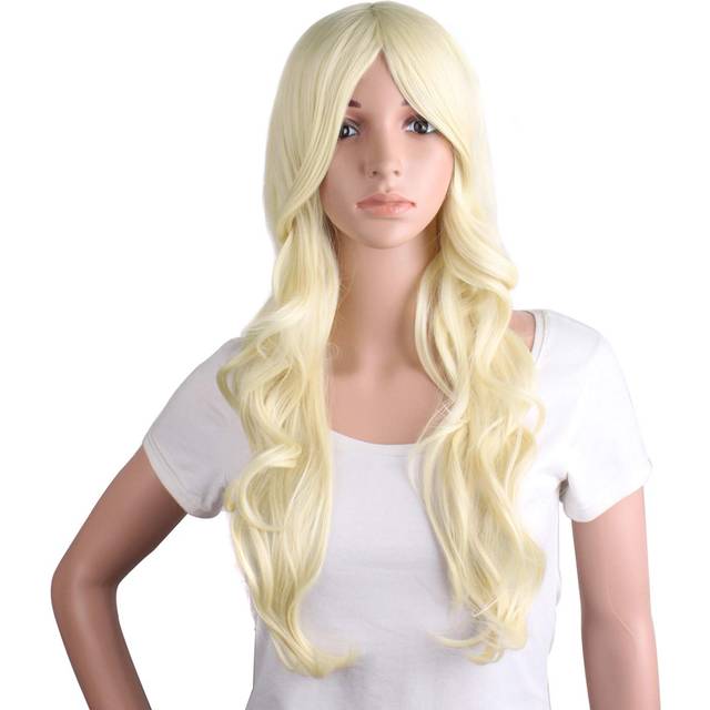 Charming Synthetic Fiber Long Wavy Hair Wig Women's Party Full Wigs (Light Blonde)