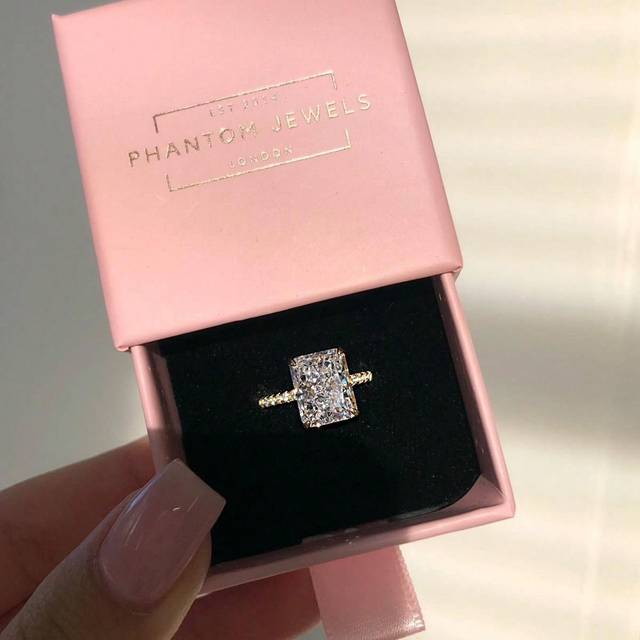 MOONSO 2023 New Design Luxury Ring For Women Wedding Engagement Finger Lady Gift Jewelry R7233