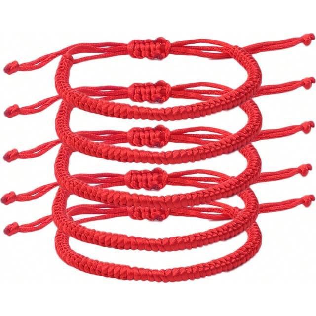 Tur Röd Tråd Armband För kvinnor Herr Justerbar Handvävd Flätat Rep Knutar Armband Smycke Armbågar (5 st,10 st,20 st,1 st)