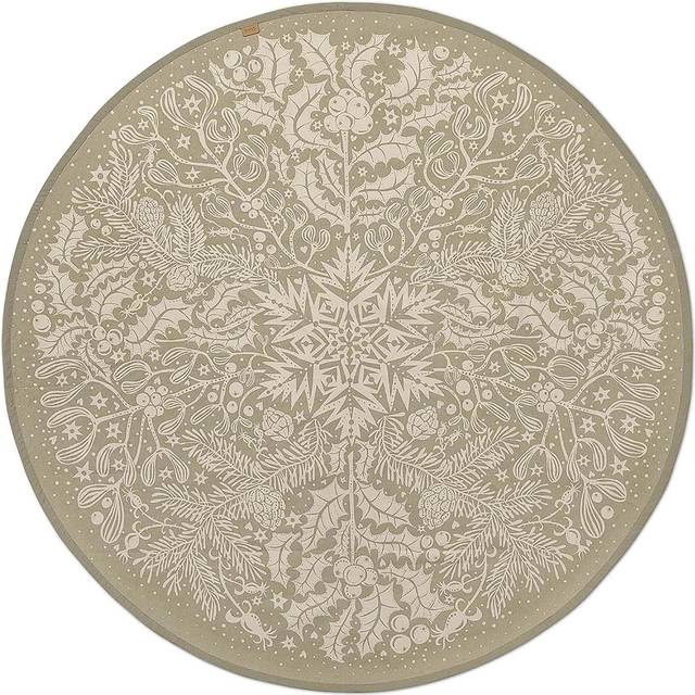 Winter Forest Tree Blanket - Beige (01)