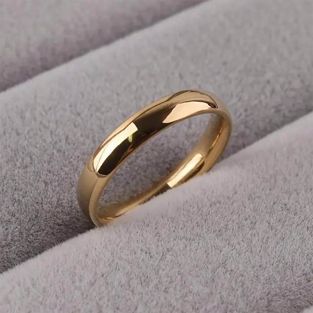 1 st. Herr Fashionabel Stil Klassisk Business Personlighet Ring Med 4MM Bredd , Kopparpläterad Spänne I Guld , Lyxig Smycke Bröllop/förlovning Ring - Gult guld (7,9,11,6,8,10)