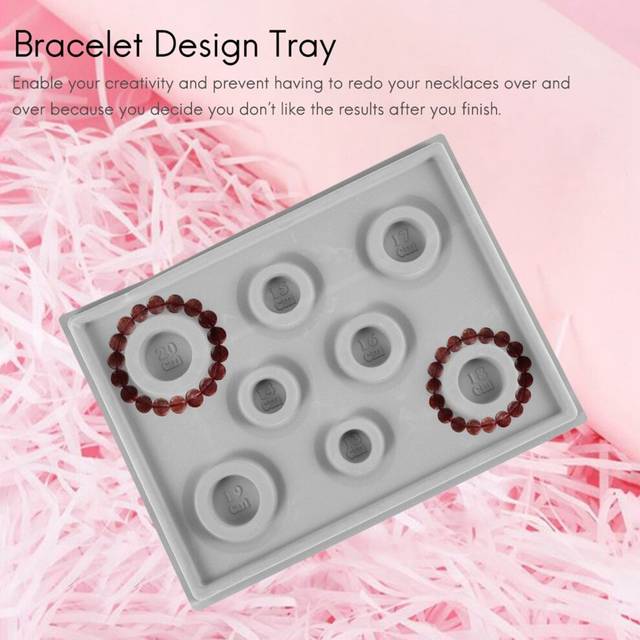 Flocked Beading Bead Board Bracelet Design Tray Jewellery Making DIY Craft Tool gray