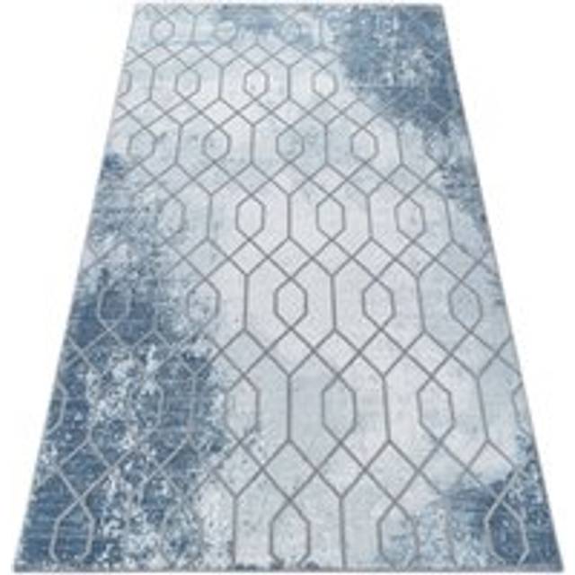 Rugsx - Carpet acrylic valencia 3951 hexagons blue / grey blue 80x150 cm