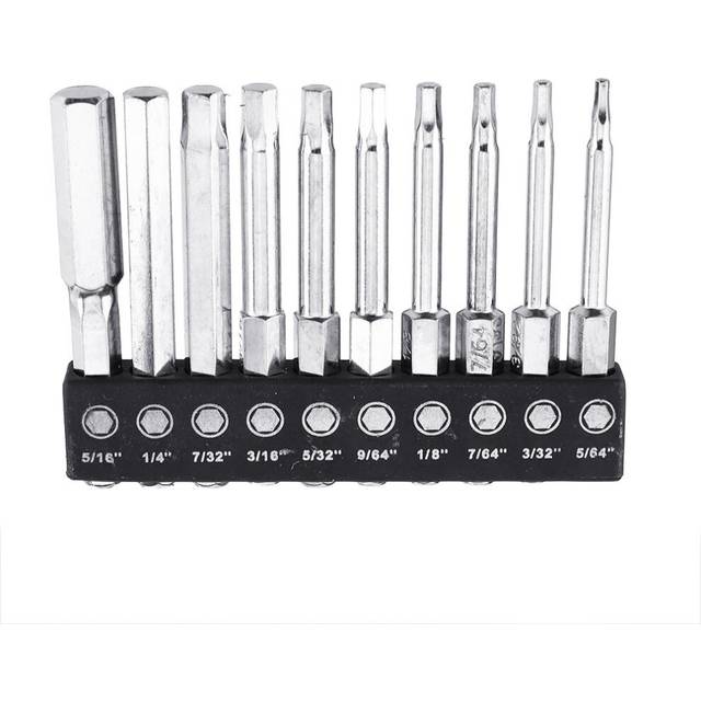 20pcs 60mm H1.5-H12 Hex Head Screwdriver Bit 1/4 Inch Hex Shank Metric Inch Magnetic Screwdriver Bits